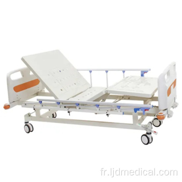 Patient de lit de patient médical d&#39;hôpital à trois fonctions manuel